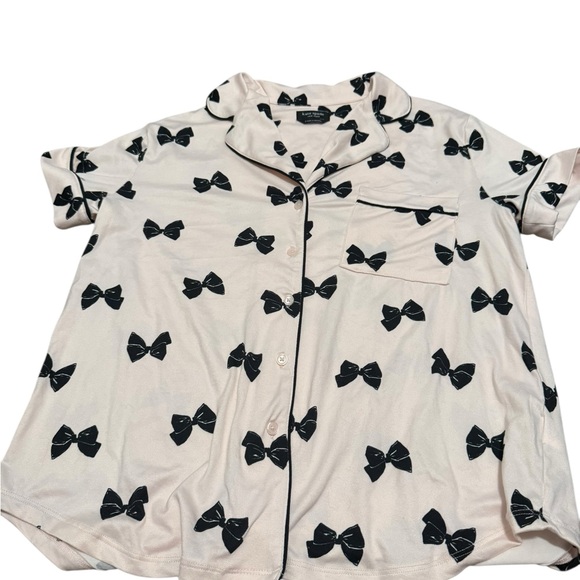 EUC Kate Spade Pink and Black Bow Pajamas - Picture 4 of 8